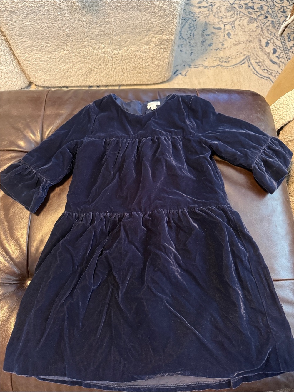 Girls' Navy Velvet Gymboree Tiered Dress